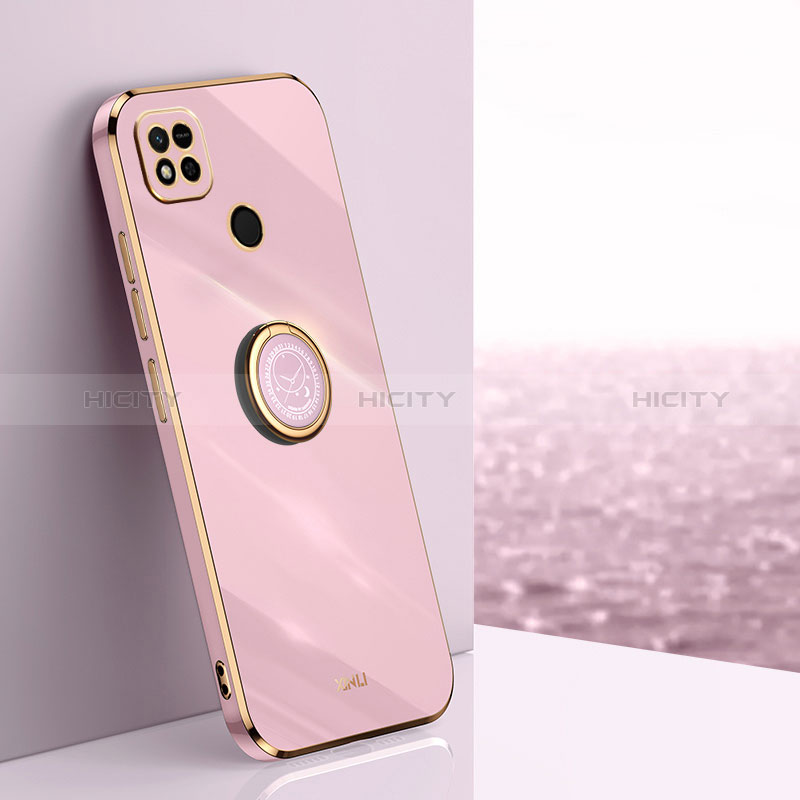 Funda Silicona Carcasa Ultrafina Goma con Magnetico Anillo de dedo Soporte XL1 para Xiaomi POCO C3 Rosa