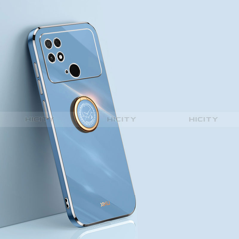 Funda Silicona Carcasa Ultrafina Goma con Magnetico Anillo de dedo Soporte XL1 para Xiaomi Poco C40 Azul