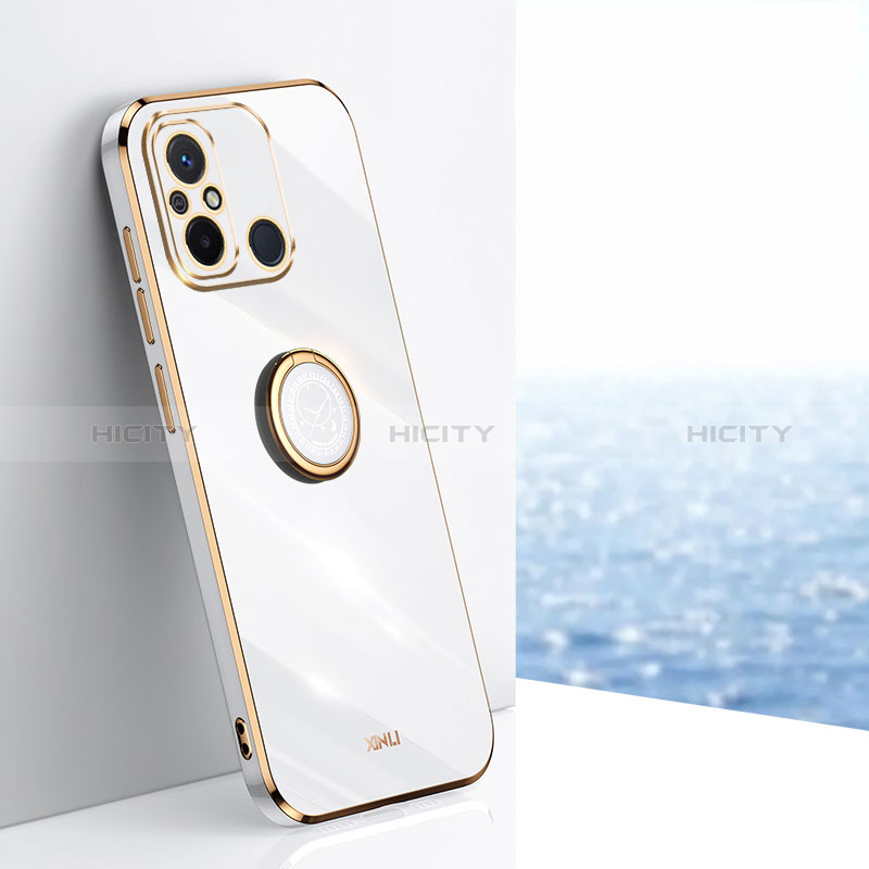 Funda Silicona Carcasa Ultrafina Goma con Magnetico Anillo de dedo Soporte XL1 para Xiaomi Poco C55 Blanco