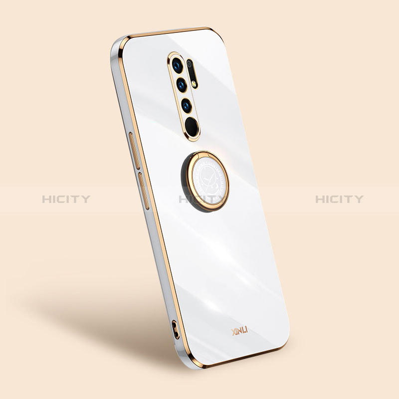 Funda Silicona Carcasa Ultrafina Goma con Magnetico Anillo de dedo Soporte XL1 para Xiaomi Poco M2 Blanco