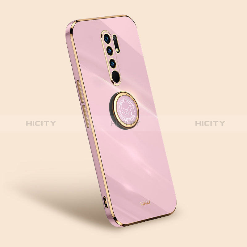 Funda Silicona Carcasa Ultrafina Goma con Magnetico Anillo de dedo Soporte XL1 para Xiaomi Poco M2 Rosa