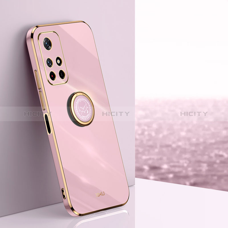 Funda Silicona Carcasa Ultrafina Goma con Magnetico Anillo de dedo Soporte XL1 para Xiaomi Poco M4 Pro 5G