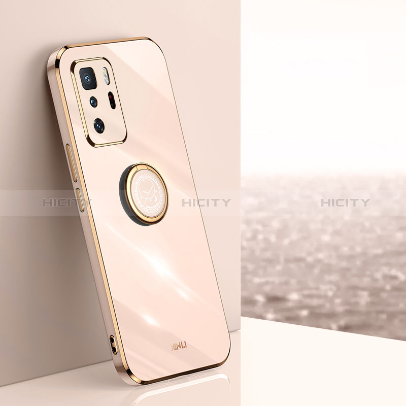 Funda Silicona Carcasa Ultrafina Goma con Magnetico Anillo de dedo Soporte XL1 para Xiaomi Poco X3 GT 5G Oro