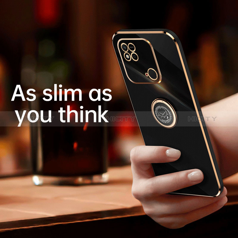 Funda Silicona Carcasa Ultrafina Goma con Magnetico Anillo de dedo Soporte XL1 para Xiaomi Redmi 10 India