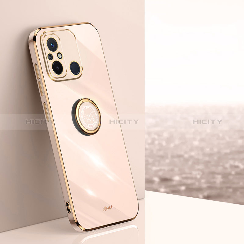 Funda Silicona Carcasa Ultrafina Goma con Magnetico Anillo de dedo Soporte XL1 para Xiaomi Redmi 11A 4G Oro