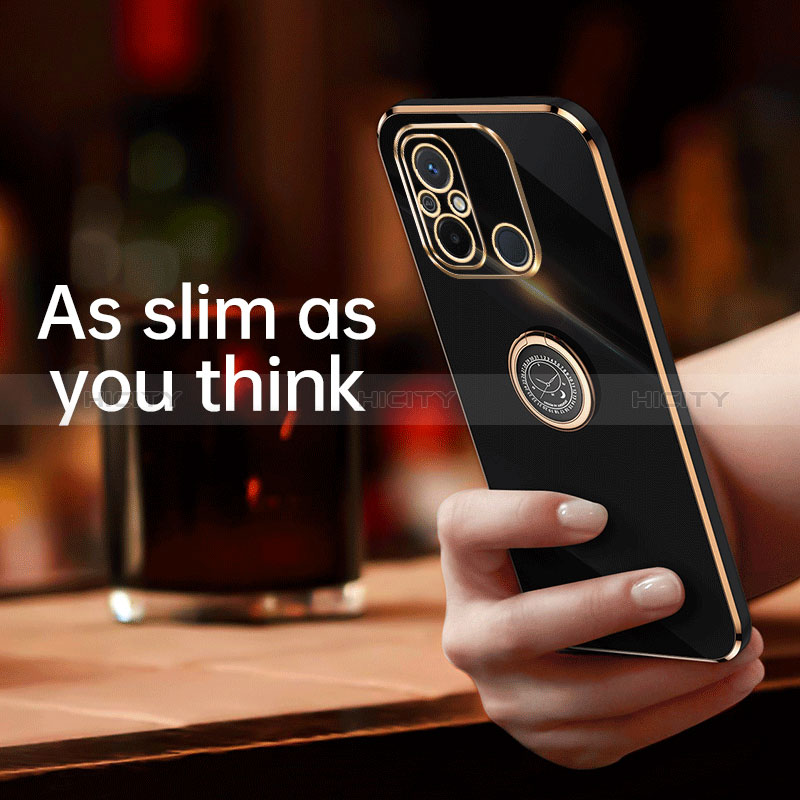 Funda Silicona Carcasa Ultrafina Goma con Magnetico Anillo de dedo Soporte XL1 para Xiaomi Redmi 12C 4G