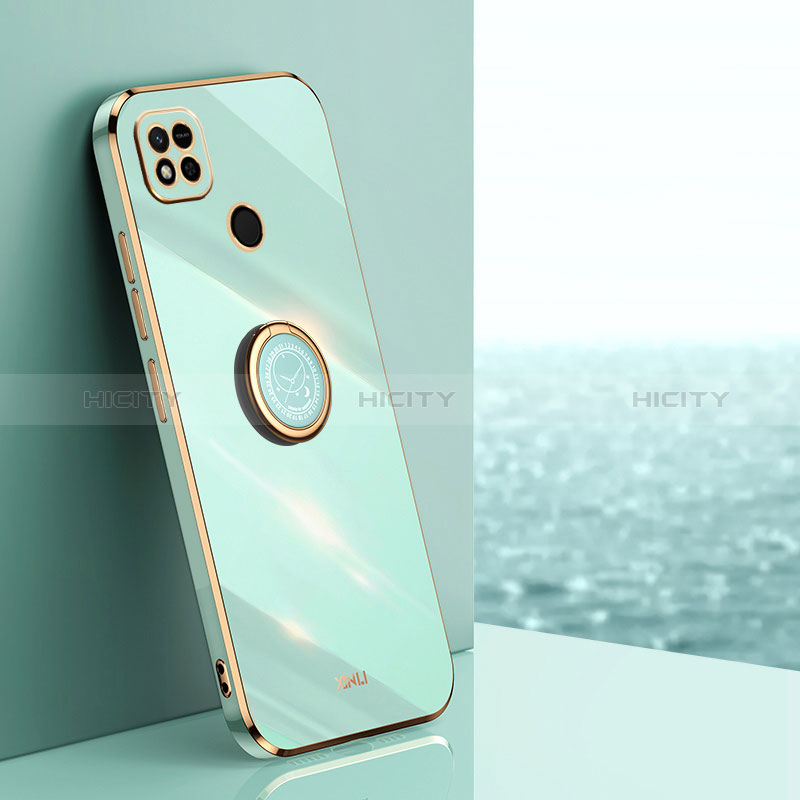 Funda Silicona Carcasa Ultrafina Goma con Magnetico Anillo de dedo Soporte XL1 para Xiaomi Redmi 9 Activ