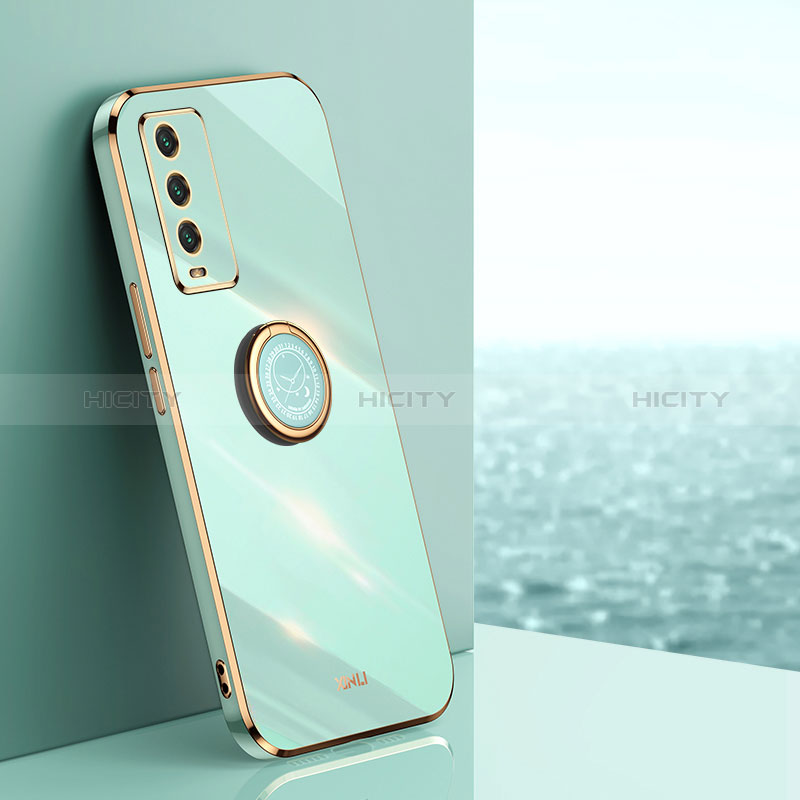 Funda Silicona Carcasa Ultrafina Goma con Magnetico Anillo de dedo Soporte XL1 para Xiaomi Redmi 9 Power