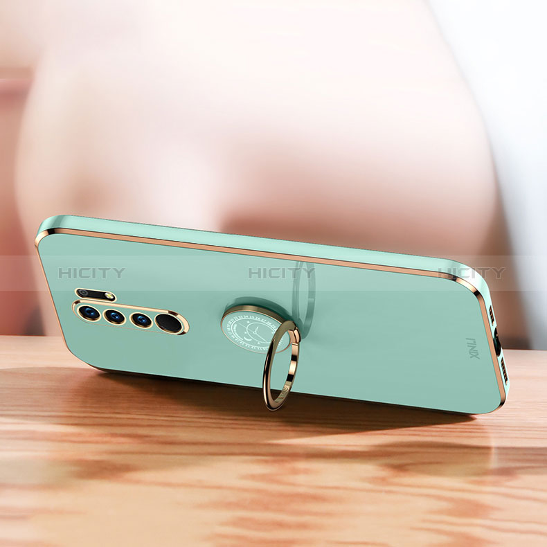 Funda Silicona Carcasa Ultrafina Goma con Magnetico Anillo de dedo Soporte XL1 para Xiaomi Redmi 9 Prime India