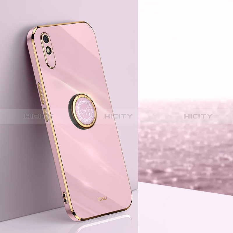 Funda Silicona Carcasa Ultrafina Goma con Magnetico Anillo de dedo Soporte XL1 para Xiaomi Redmi 9AT Rosa