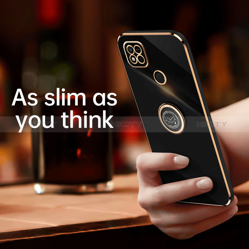 Funda Silicona Carcasa Ultrafina Goma con Magnetico Anillo de dedo Soporte XL1 para Xiaomi Redmi 9C