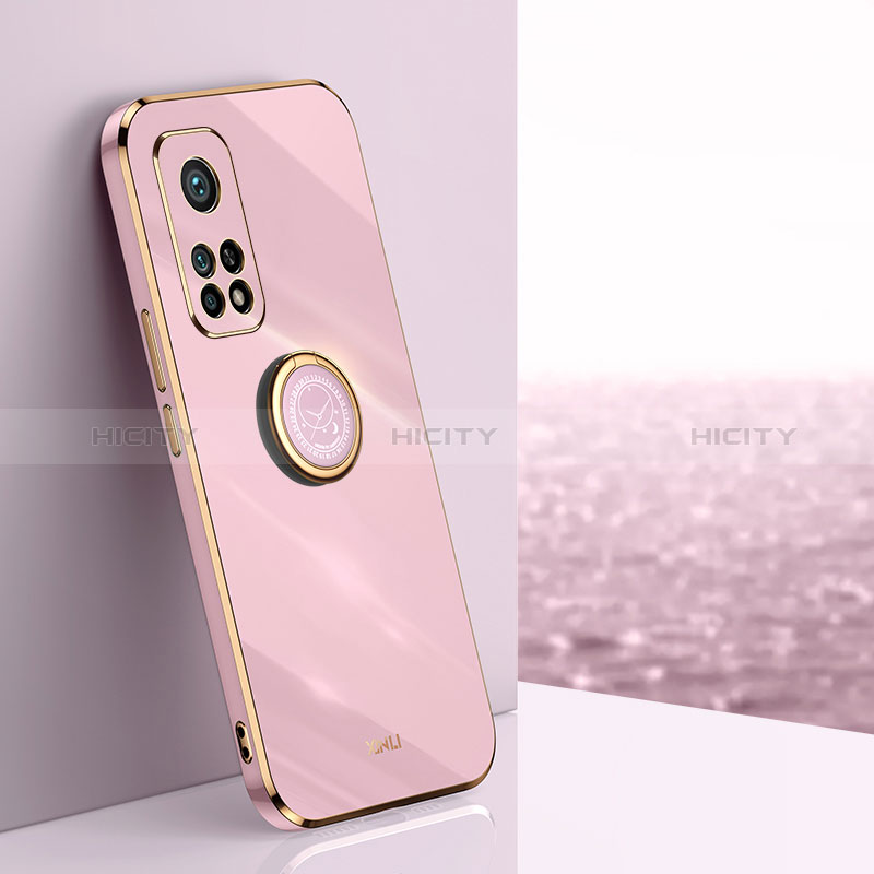 Funda Silicona Carcasa Ultrafina Goma con Magnetico Anillo de dedo Soporte XL1 para Xiaomi Redmi K30S 5G Rosa