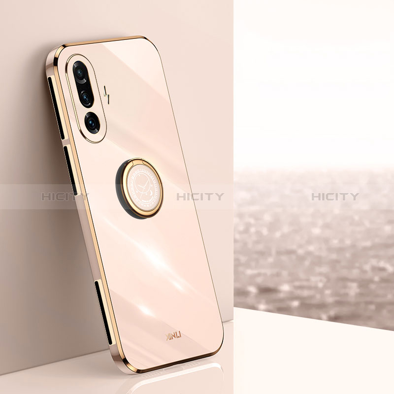 Funda Silicona Carcasa Ultrafina Goma con Magnetico Anillo de dedo Soporte XL1 para Xiaomi Redmi K40 Gaming 5G Oro