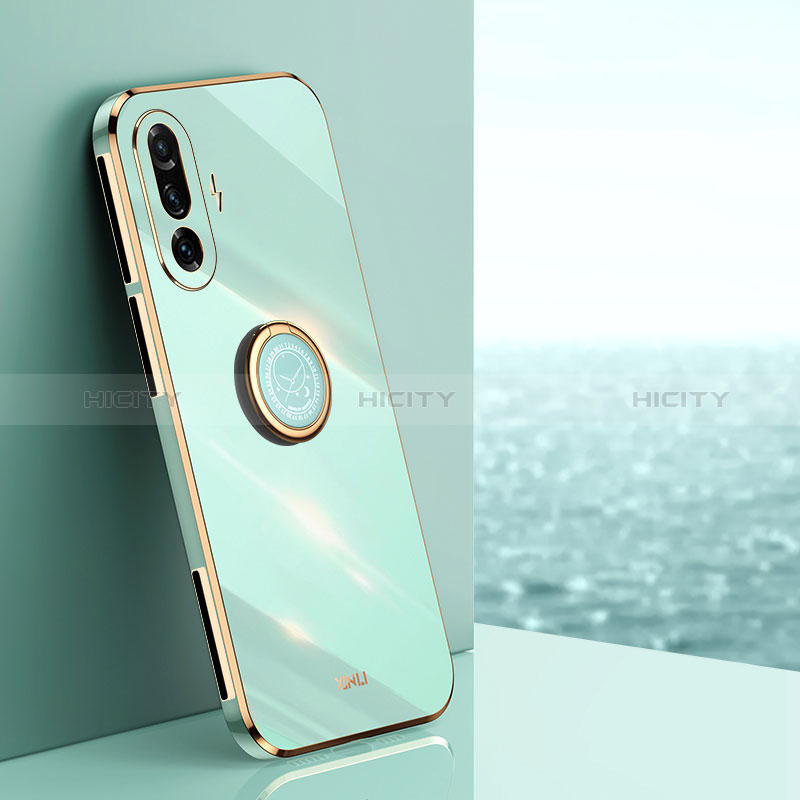 Funda Silicona Carcasa Ultrafina Goma con Magnetico Anillo de dedo Soporte XL1 para Xiaomi Redmi K40 Gaming 5G Verde