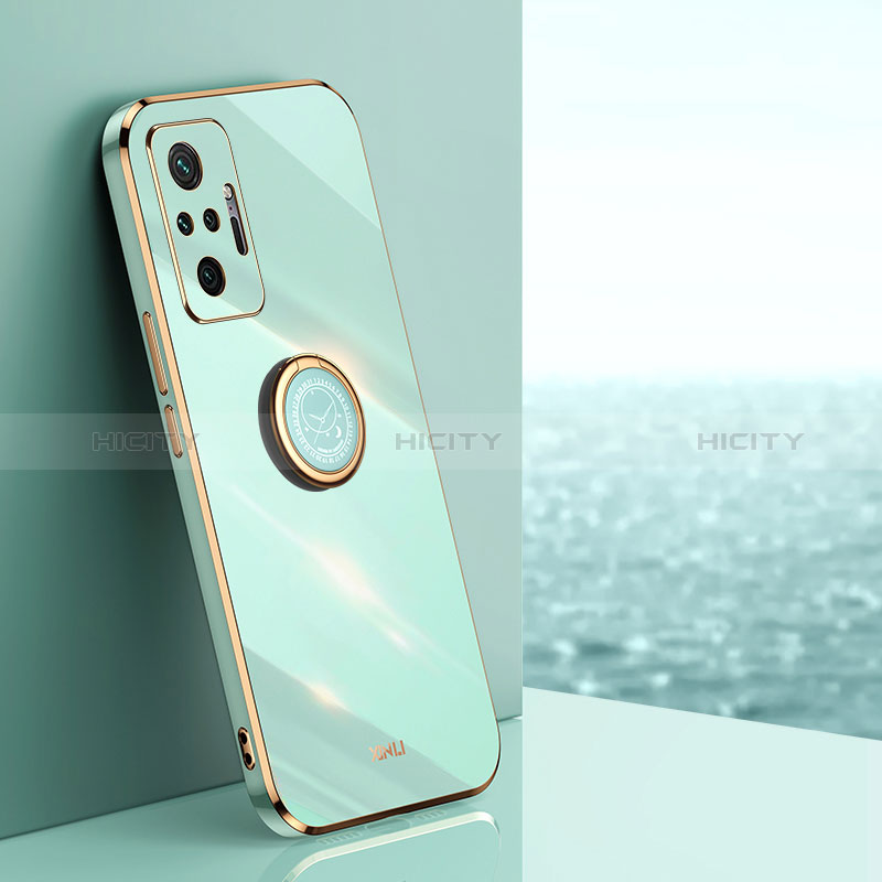 Funda Silicona Carcasa Ultrafina Goma con Magnetico Anillo de dedo Soporte XL1 para Xiaomi Redmi Note 10 Pro 4G