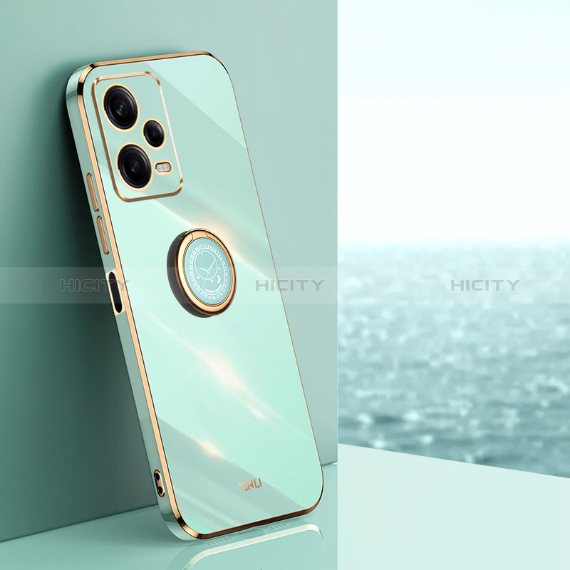 Funda Silicona Carcasa Ultrafina Goma con Magnetico Anillo de dedo Soporte XL1 para Xiaomi Redmi Note 12 Pro 5G Verde