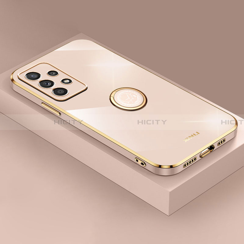 Funda Silicona Carcasa Ultrafina Goma con Magnetico Anillo de dedo Soporte XL2 para Samsung Galaxy A13 4G Oro