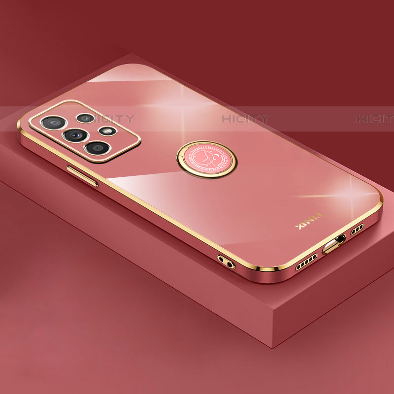 Funda Silicona Carcasa Ultrafina Goma con Magnetico Anillo de dedo Soporte XL2 para Samsung Galaxy A53 5G Rosa Roja
