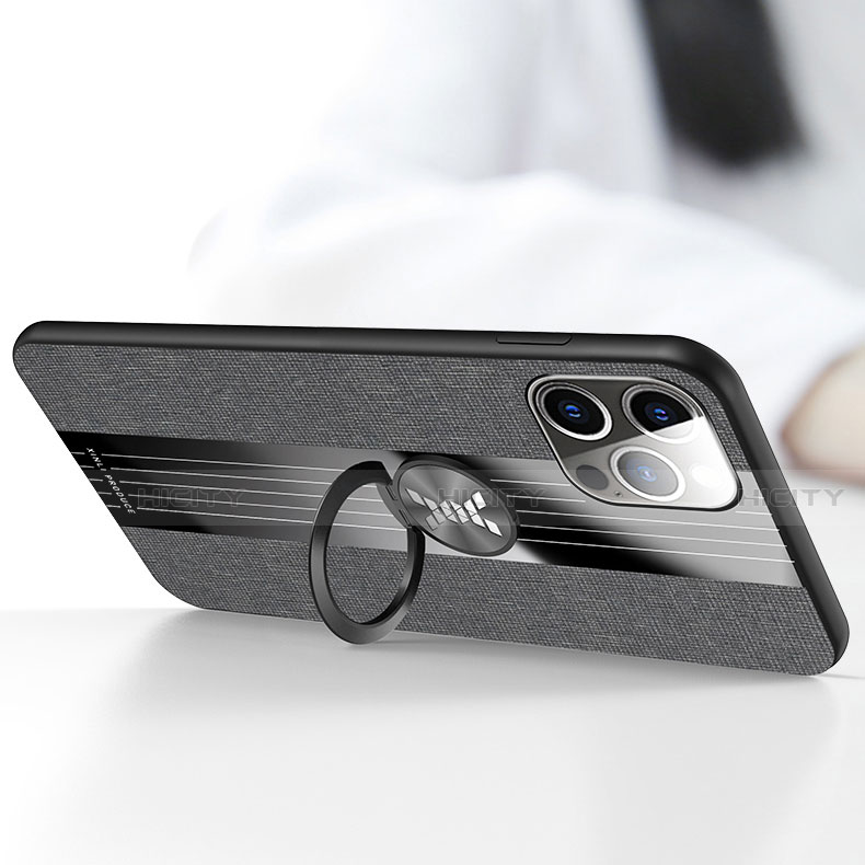 Funda Silicona Carcasa Ultrafina Goma con Magnetico Anillo de dedo Soporte Z01 para Apple iPhone 13 Pro Max