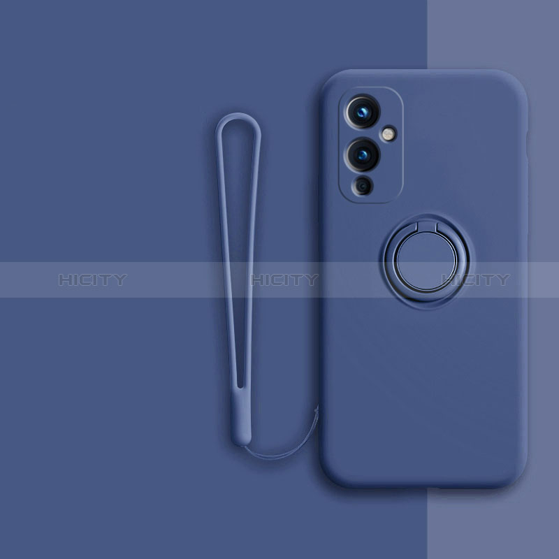 Funda Silicona Carcasa Ultrafina Goma con Magnetico Anillo de dedo Soporte Z01 para OnePlus 9 5G