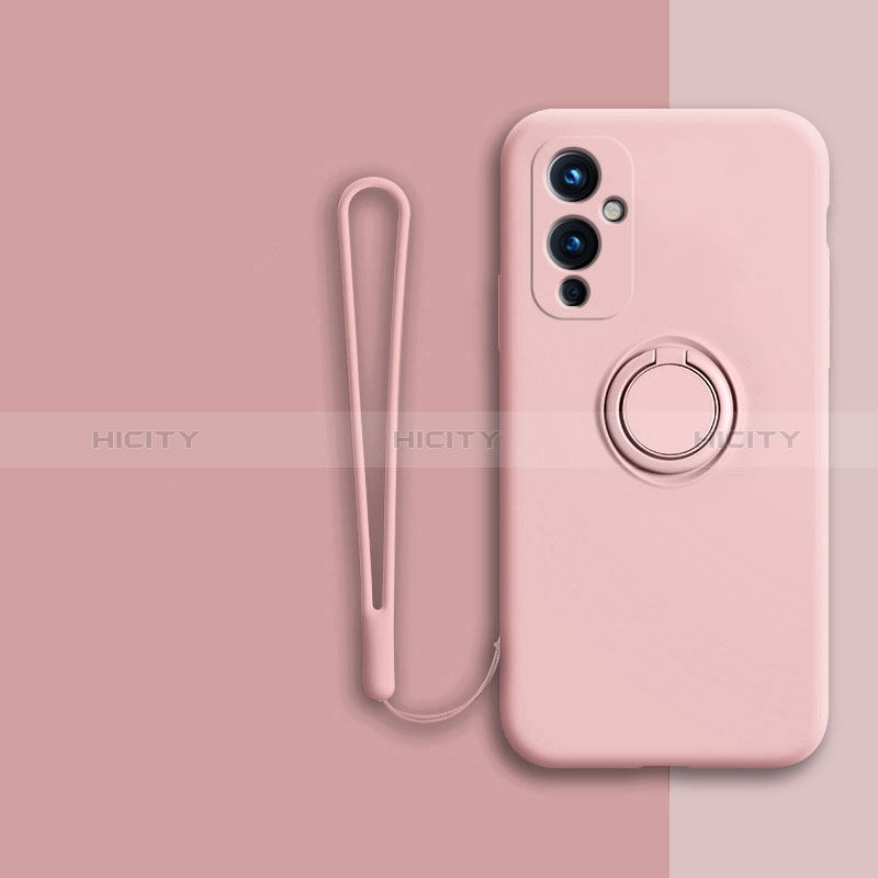 Funda Silicona Carcasa Ultrafina Goma con Magnetico Anillo de dedo Soporte Z01 para OnePlus 9 5G