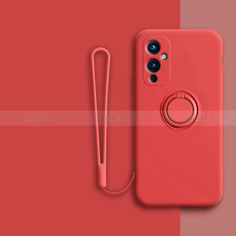 Funda Silicona Carcasa Ultrafina Goma con Magnetico Anillo de dedo Soporte Z01 para OnePlus 9 5G