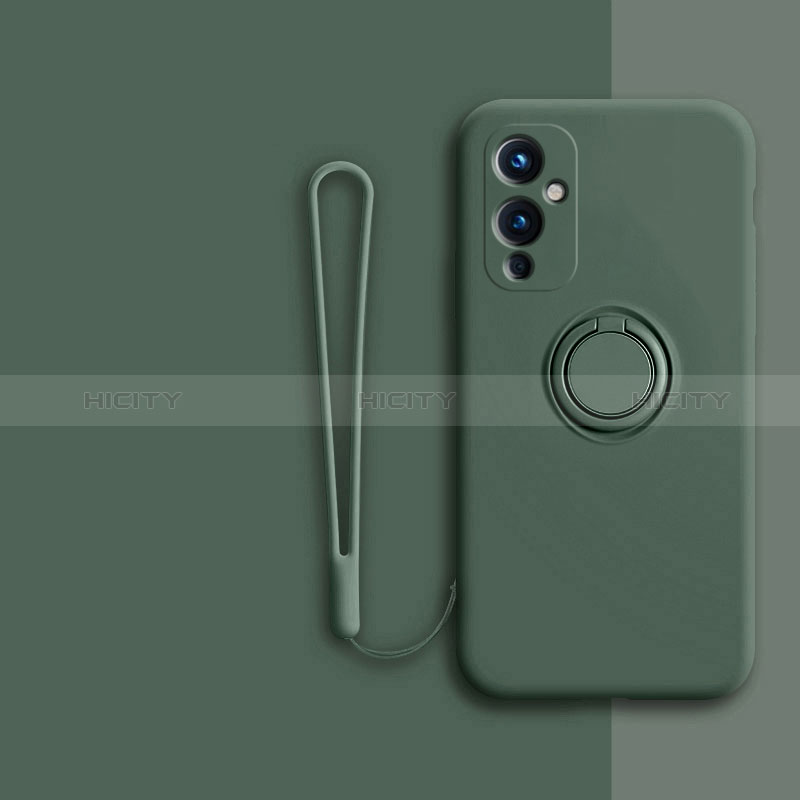 Funda Silicona Carcasa Ultrafina Goma con Magnetico Anillo de dedo Soporte Z01 para OnePlus 9 5G