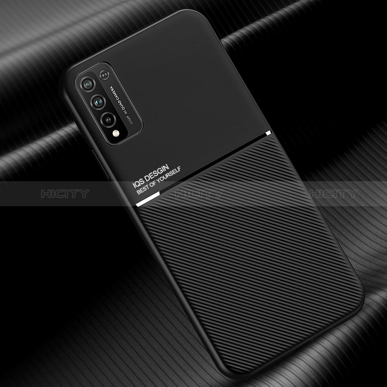 Funda Silicona Carcasa Ultrafina Goma con Magnetico D01 para Huawei Honor 10X Lite Negro