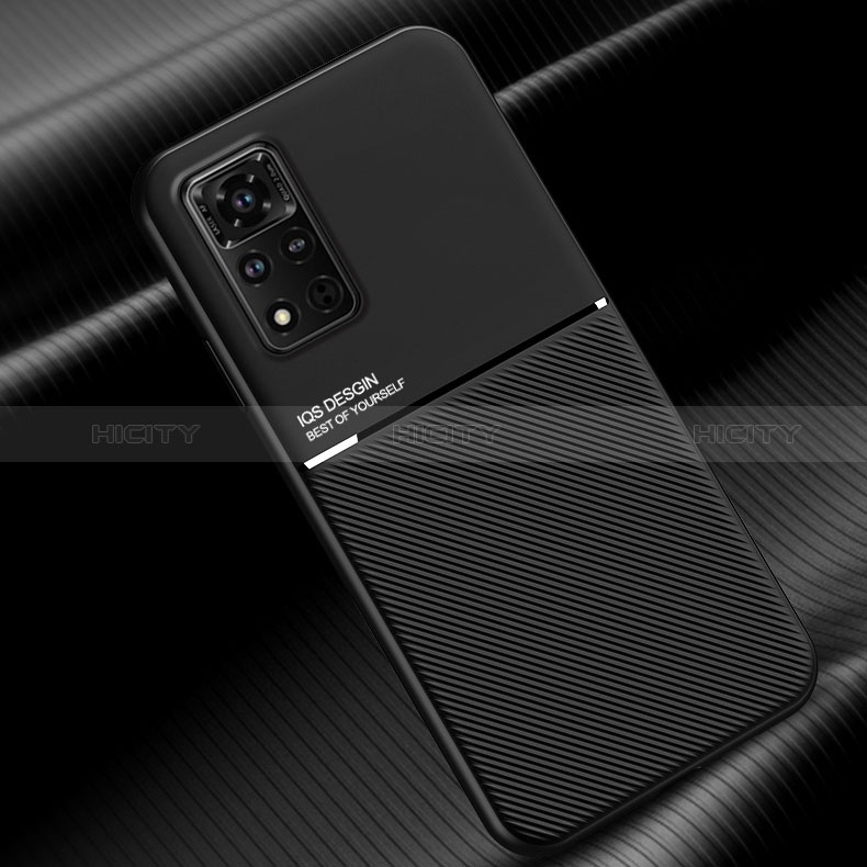 Funda Silicona Carcasa Ultrafina Goma con Magnetico D01 para Huawei Honor V40 5G Negro