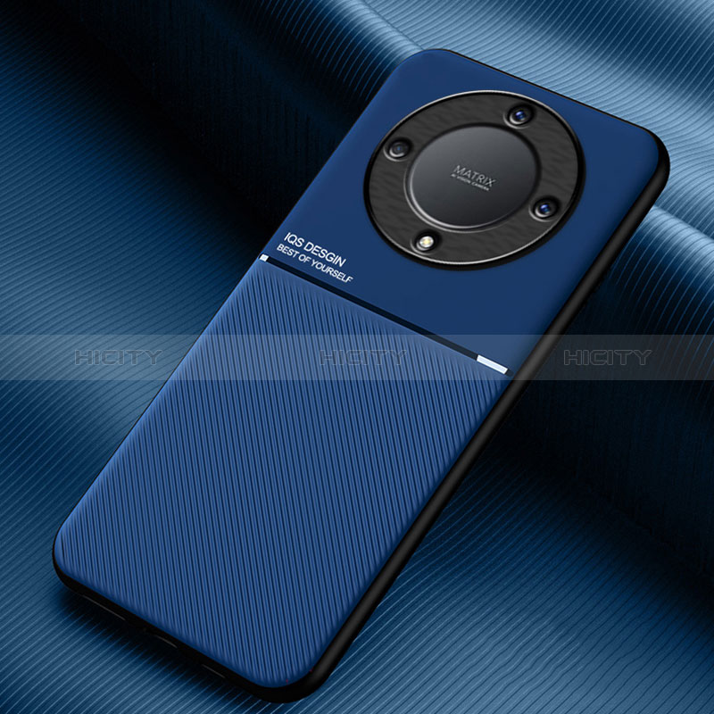 Funda Silicona Carcasa Ultrafina Goma con Magnetico para Huawei Honor X9a 5G Azul