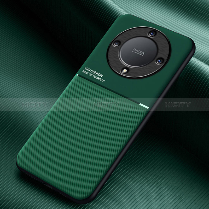 Funda Silicona Carcasa Ultrafina Goma con Magnetico para Huawei Honor X9a 5G Verde