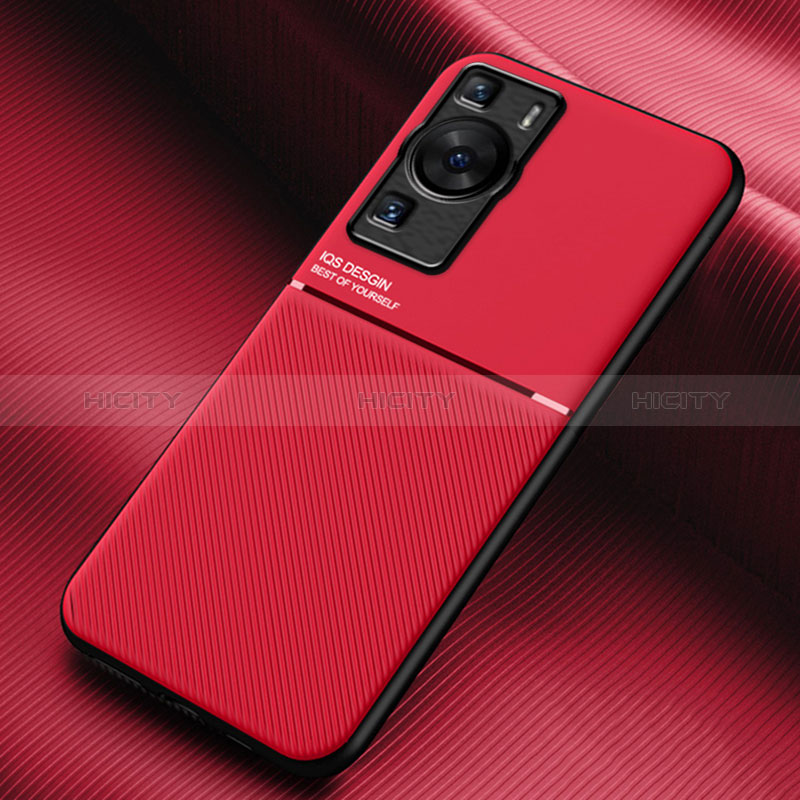 Funda Silicona Carcasa Ultrafina Goma con Magnetico para Huawei P60 Pro Rojo