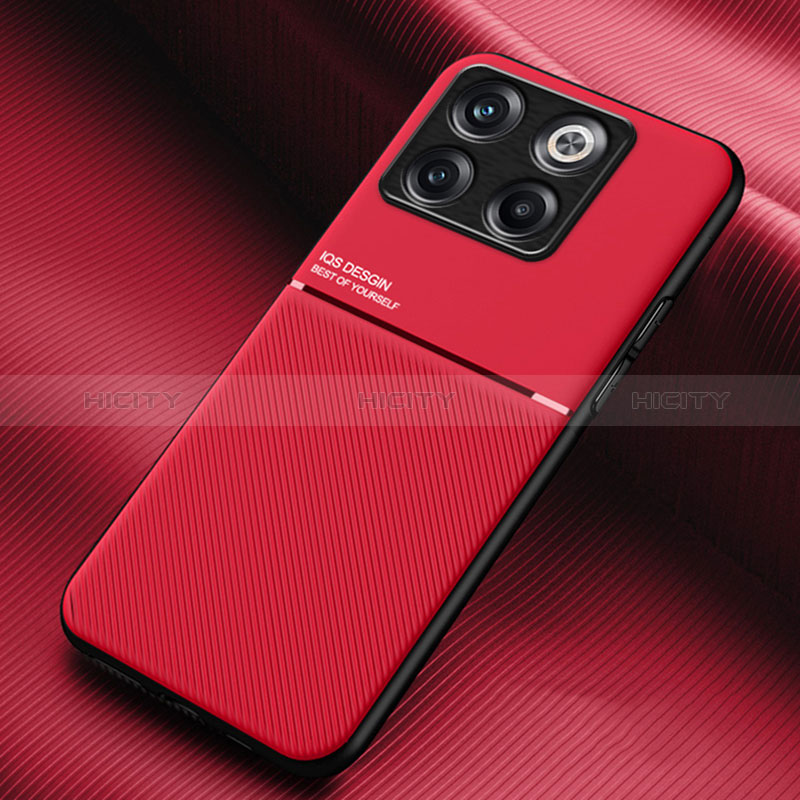 Funda Silicona Carcasa Ultrafina Goma con Magnetico para OnePlus 10T 5G Rojo