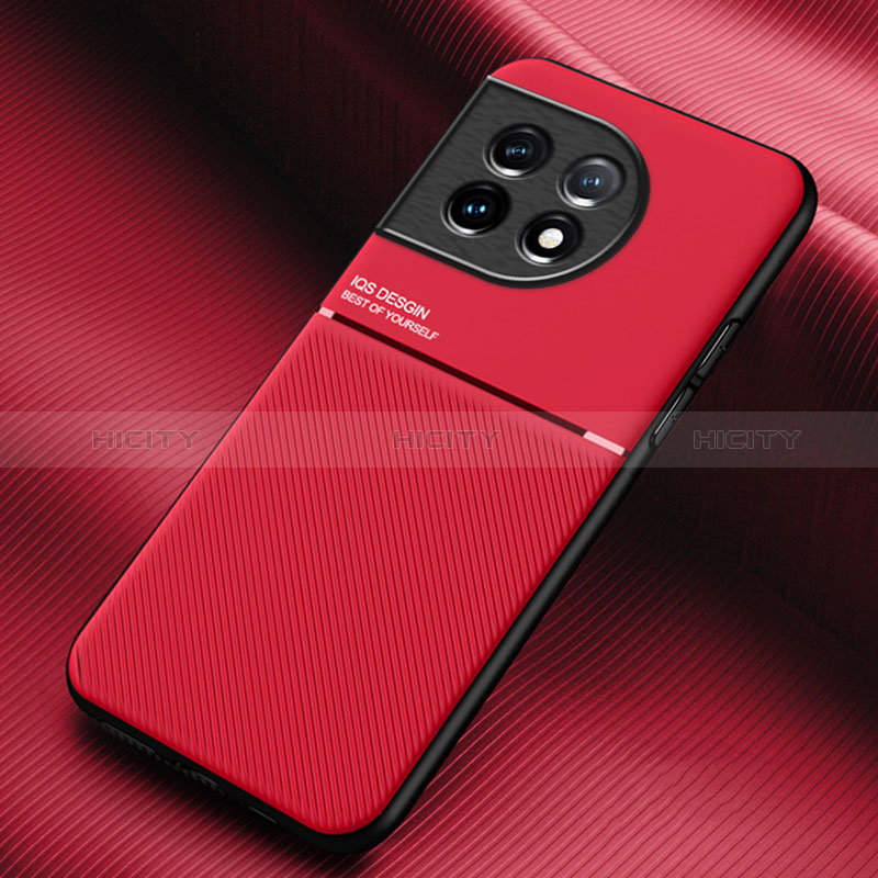 Funda Silicona Carcasa Ultrafina Goma con Magnetico para OnePlus 11R 5G Rojo