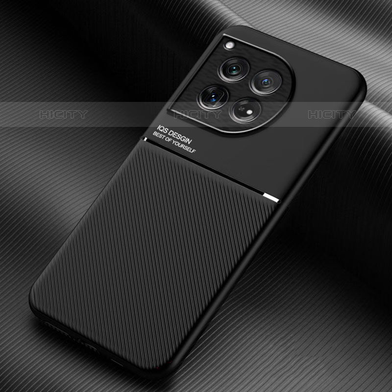 Funda Silicona Carcasa Ultrafina Goma con Magnetico para OnePlus 12 5G Negro