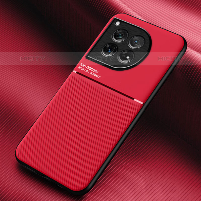 Funda Silicona Carcasa Ultrafina Goma con Magnetico para OnePlus 12 5G Rojo