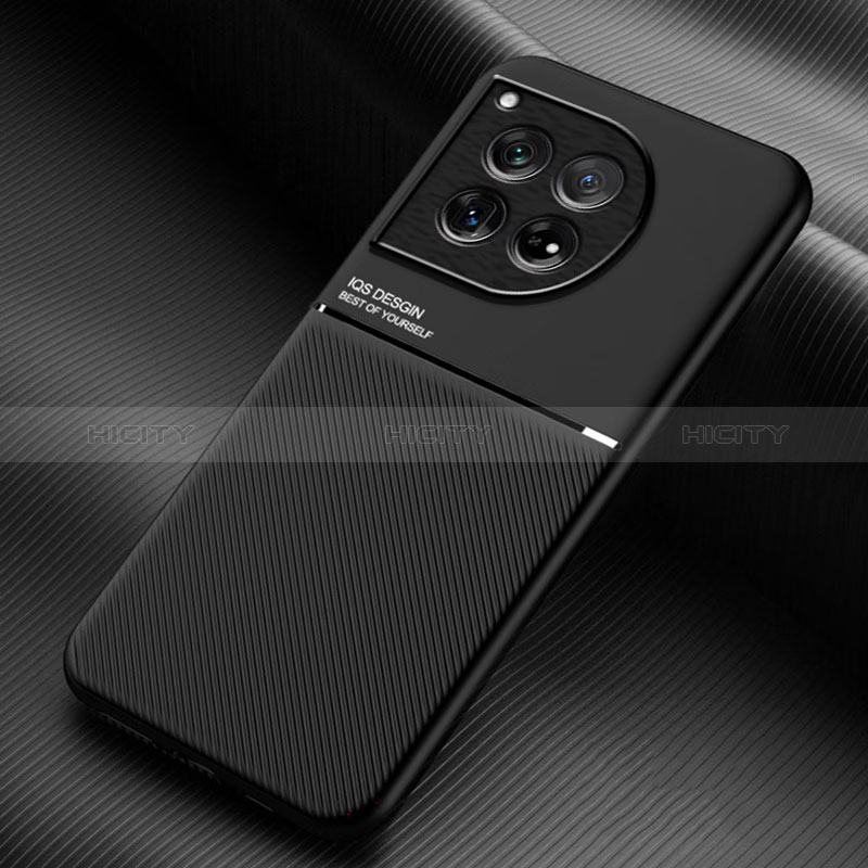 Funda Silicona Carcasa Ultrafina Goma con Magnetico para OnePlus 12R 5G Negro