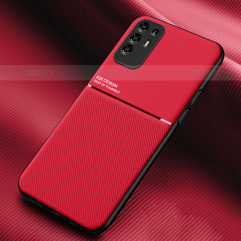 Funda Silicona Carcasa Ultrafina Goma con Magnetico para Oppo A94 5G Rojo