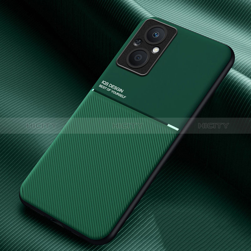 Funda Silicona Carcasa Ultrafina Goma con Magnetico para Oppo A96 5G Verde