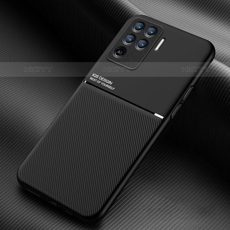 Funda Silicona Carcasa Ultrafina Goma con Magnetico para Oppo F19 Pro Negro