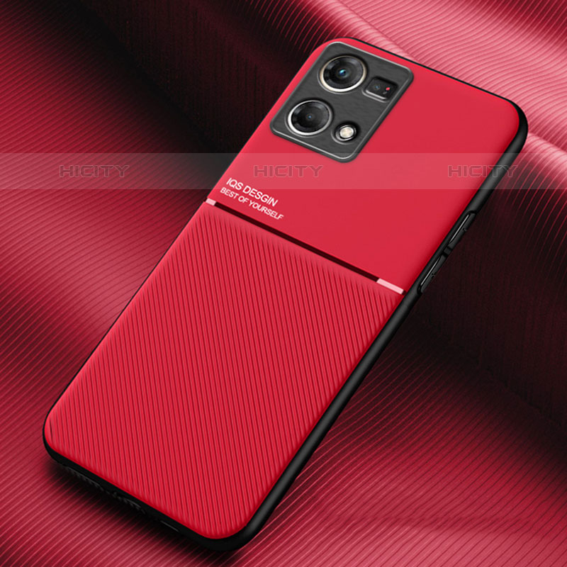 Funda Silicona Carcasa Ultrafina Goma con Magnetico para Oppo F21 Pro 4G Rojo