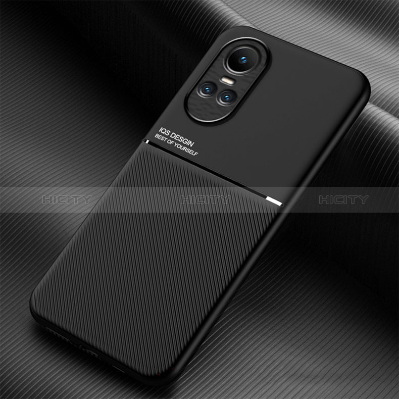 Funda Silicona Carcasa Ultrafina Goma con Magnetico para Oppo Reno10 5G Negro