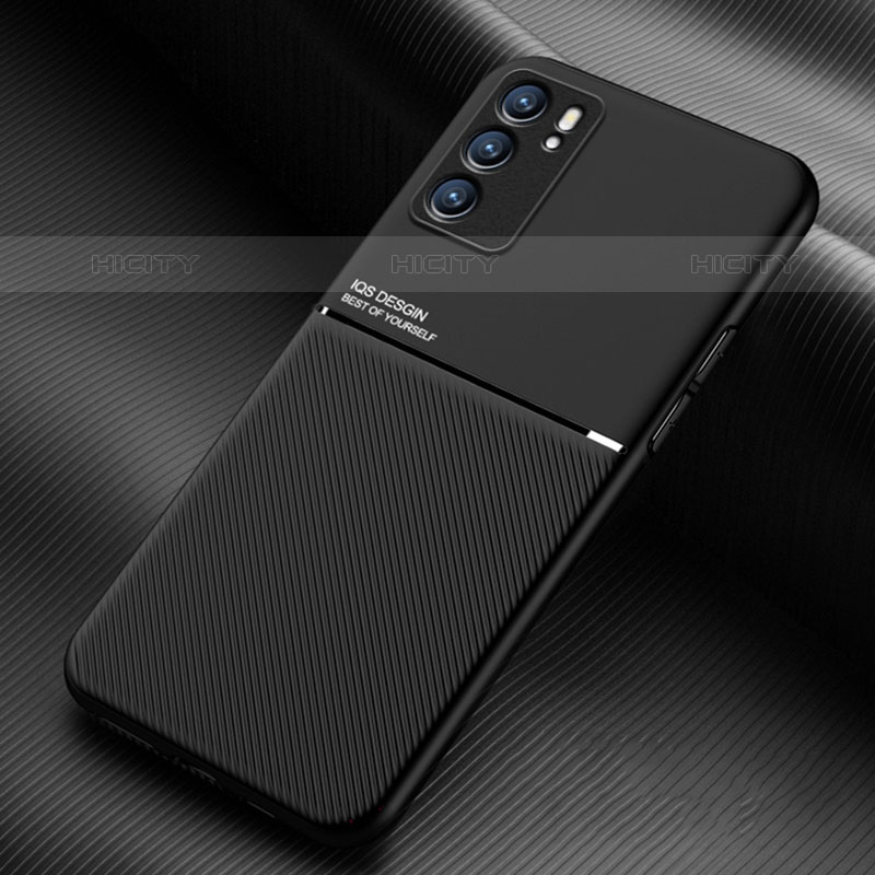 Funda Silicona Carcasa Ultrafina Goma con Magnetico para Oppo Reno6 5G Negro