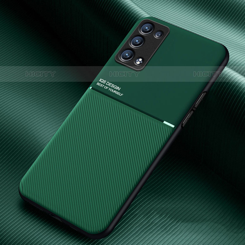 Funda Silicona Carcasa Ultrafina Goma con Magnetico para Oppo Reno6 Pro+ Plus 5G Verde