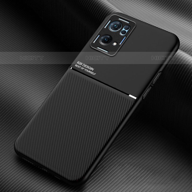 Funda Silicona Carcasa Ultrafina Goma con Magnetico para Oppo Reno7 Pro 5G Negro