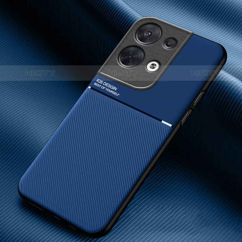 Funda Silicona Carcasa Ultrafina Goma con Magnetico para Oppo Reno8 Pro+ Plus 5G Azul