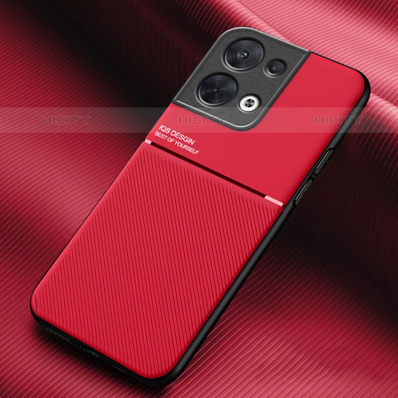 Funda Silicona Carcasa Ultrafina Goma con Magnetico para Oppo Reno9 Pro 5G Rojo