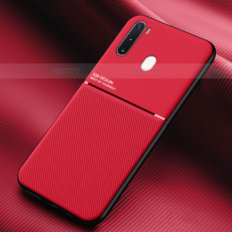 Funda Silicona Carcasa Ultrafina Goma con Magnetico para Samsung Galaxy A21 European Rojo