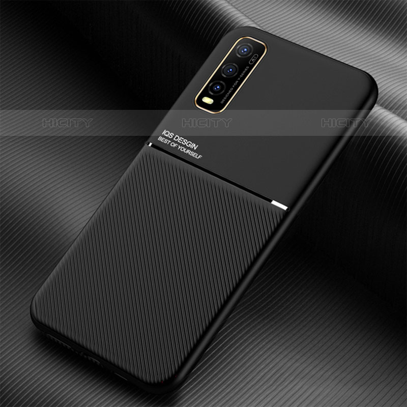 Funda Silicona Carcasa Ultrafina Goma con Magnetico para Vivo iQOO U1 Negro