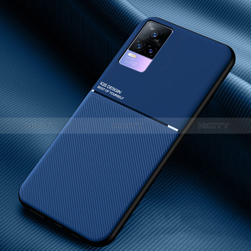 Funda Silicona Carcasa Ultrafina Goma con Magnetico para Vivo V21e 4G Azul